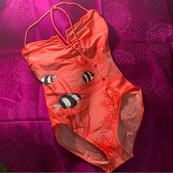 Gottex Other - Vintage 80s Barrier Reef fish one piece halter swimsuit